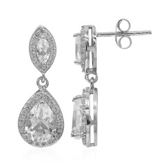 White Topaz Silver Earrings