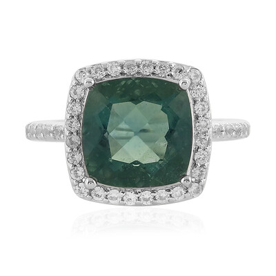 Belgian Teal Fluorite Silver Ring