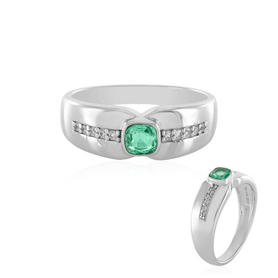 Colombian Emerald Silver Ring