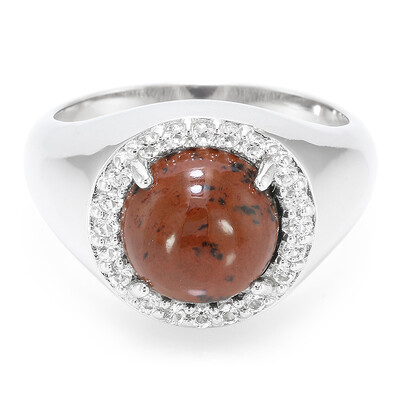 Mahogany Obsidian Silver Ring