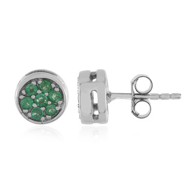Russian Emerald Silver Earrings
