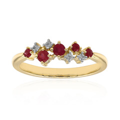 9K Red Beryl Gold Ring