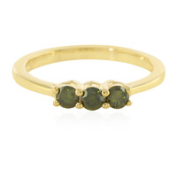 I3 Green Diamond Silver Ring