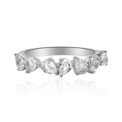White Topaz Silver Ring