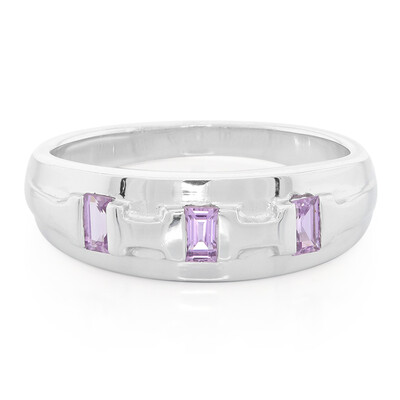 Unheated Ceylon Purple Sapphire Silver Ring