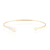 White Freshwater Pearl Silver Bangle