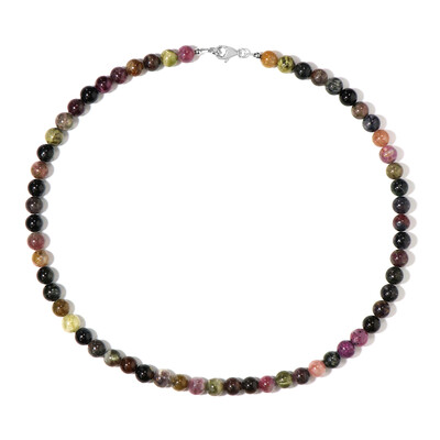 Fancy Tourmaline Silver Necklace