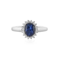 Blue Star Sapphire Silver Ring