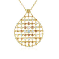 Champagne Zircon Silver Necklace (KM by Juwelo)