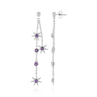Zambian Amethyst Silver Earrings