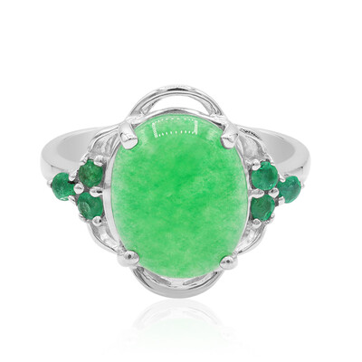 Green Agate Silver Ring
