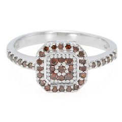 Fancy Diamond Silver Ring