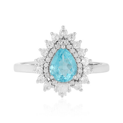 Blue Apatite Silver Ring