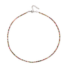 Fancy Tourmaline Silver Necklace