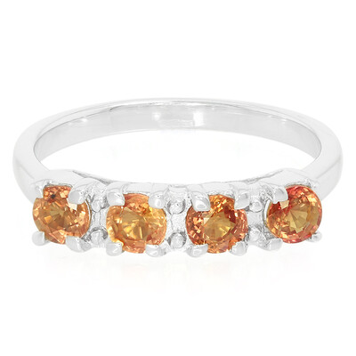 Sunset Ruby Silver Ring