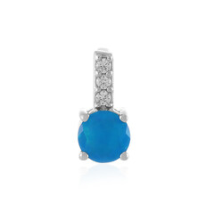 Blue Ethiopian Opal Silver Pendant