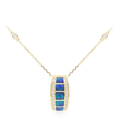 14K Lightning Ridge Black Opal Gold Necklace (CIRARI)