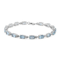 Sky Blue Topaz Silver Bracelet