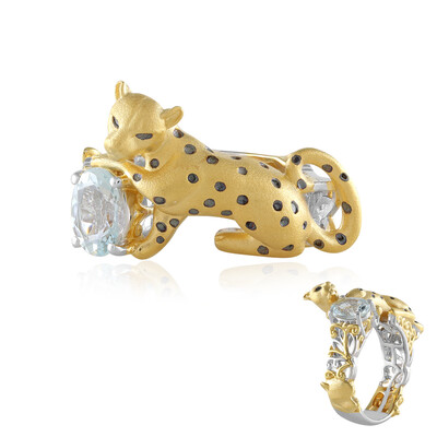 Brazilian Aquamarine Silver Ring (Gems en Vogue)