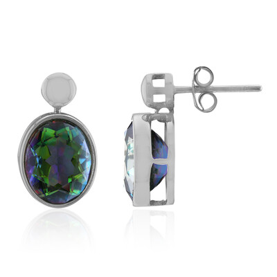 Green Mystic Quartz Silver Earrings