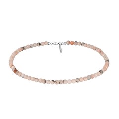 Pink Opal Silver Necklace