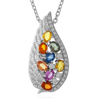 Fancy Sapphire Silver Necklace