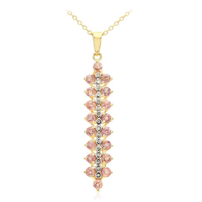 18K Unheated Padparadscha Sapphire Gold Necklace (AMAYANI)