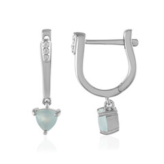 Aqua Chalcedony Silver Earrings