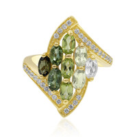 Green Tourmaline Silver Ring
