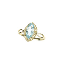9K Sky Blue Topaz Gold Ring