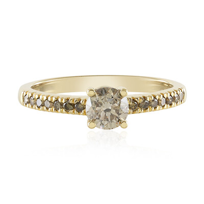 9K I3 Brown Diamond Gold Ring
