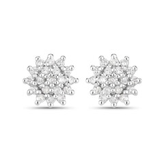 I3 (J) Diamond Silver Earrings