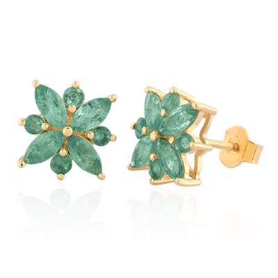 9K Colombian Emerald Gold Earrings (de Melo)