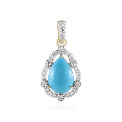 9K Sleeping Beauty Turquoise Gold Pendant