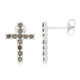 Chocolate Diamond Silver Earrings
