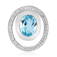 Sky Blue Topaz Silver Pendant