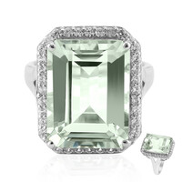 Green Amethyst Silver Ring