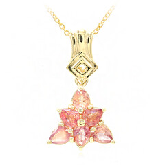 18K Unheated Padparadscha Sapphire Gold Necklace (AMAYANI)