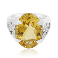 Champagne Quartz Silver Ring