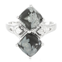 Snowflake Obsidian Silver Ring