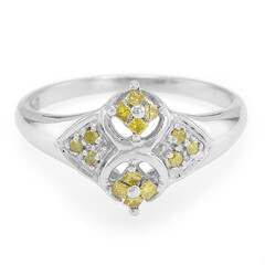 Fancy Diamond Silver Ring