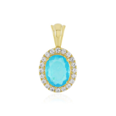 Blue Ethiopian Opal Silver Pendant