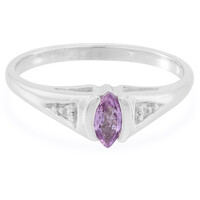Unheated Purple Sapphire Silver Ring