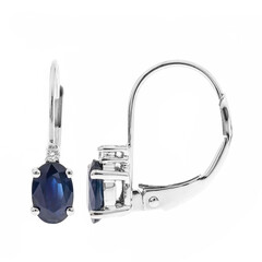 10K Ceylon Blue Sapphire Gold Earrings