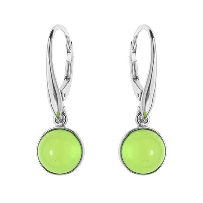 Colombian green Amber Silver Earrings (dagen)