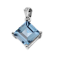 Sky Blue Topaz Silver Pendant