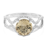 Champagne Quartz Silver Ring