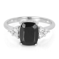 Black Spinel Silver Ring