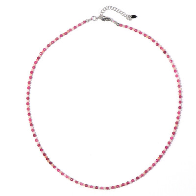 Pink Tourmaline Silver Necklace