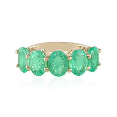 9K Russian Emerald Gold Ring